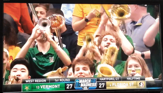 Playing in the pep band